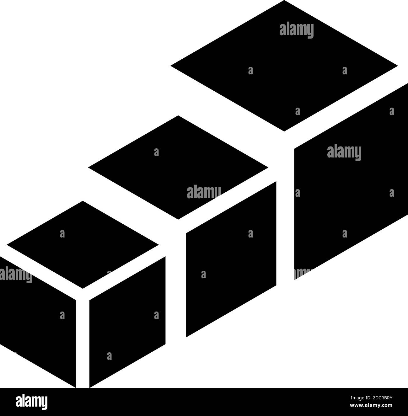 3D-Würfel, quadratisches Symbol, Symbol und Logo (Serie) – Stock Vektor