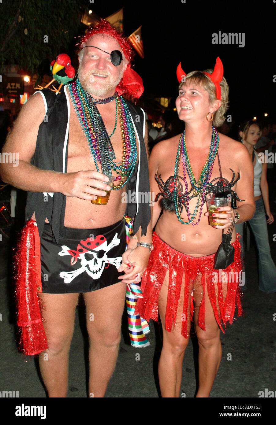 Fantasy Fest Partygängern Auf Der Duval Street Key West Florida Keys