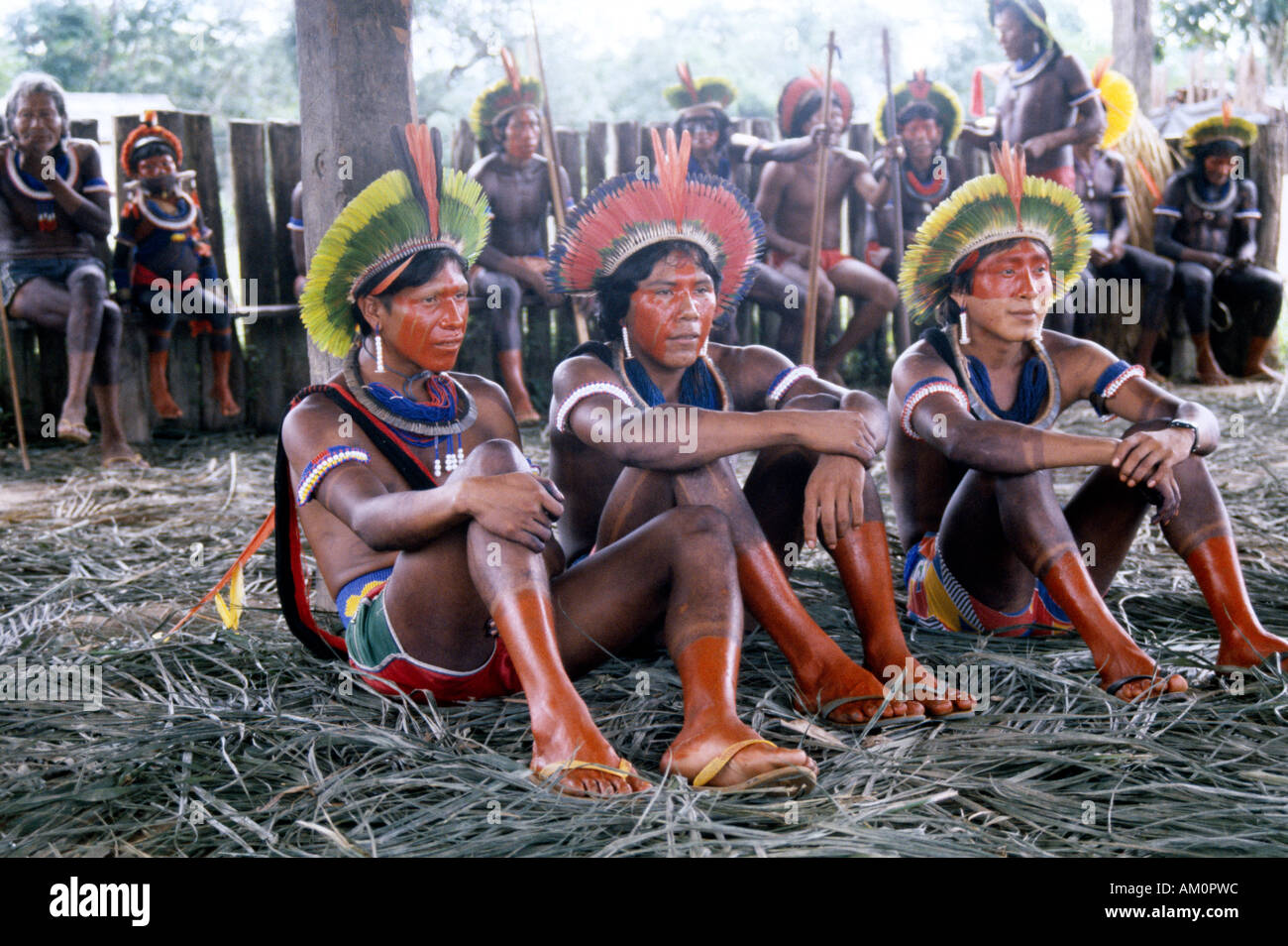 Brasilien Südamerika Amazonas Menschen Jungen Einheimischen Kayapo 