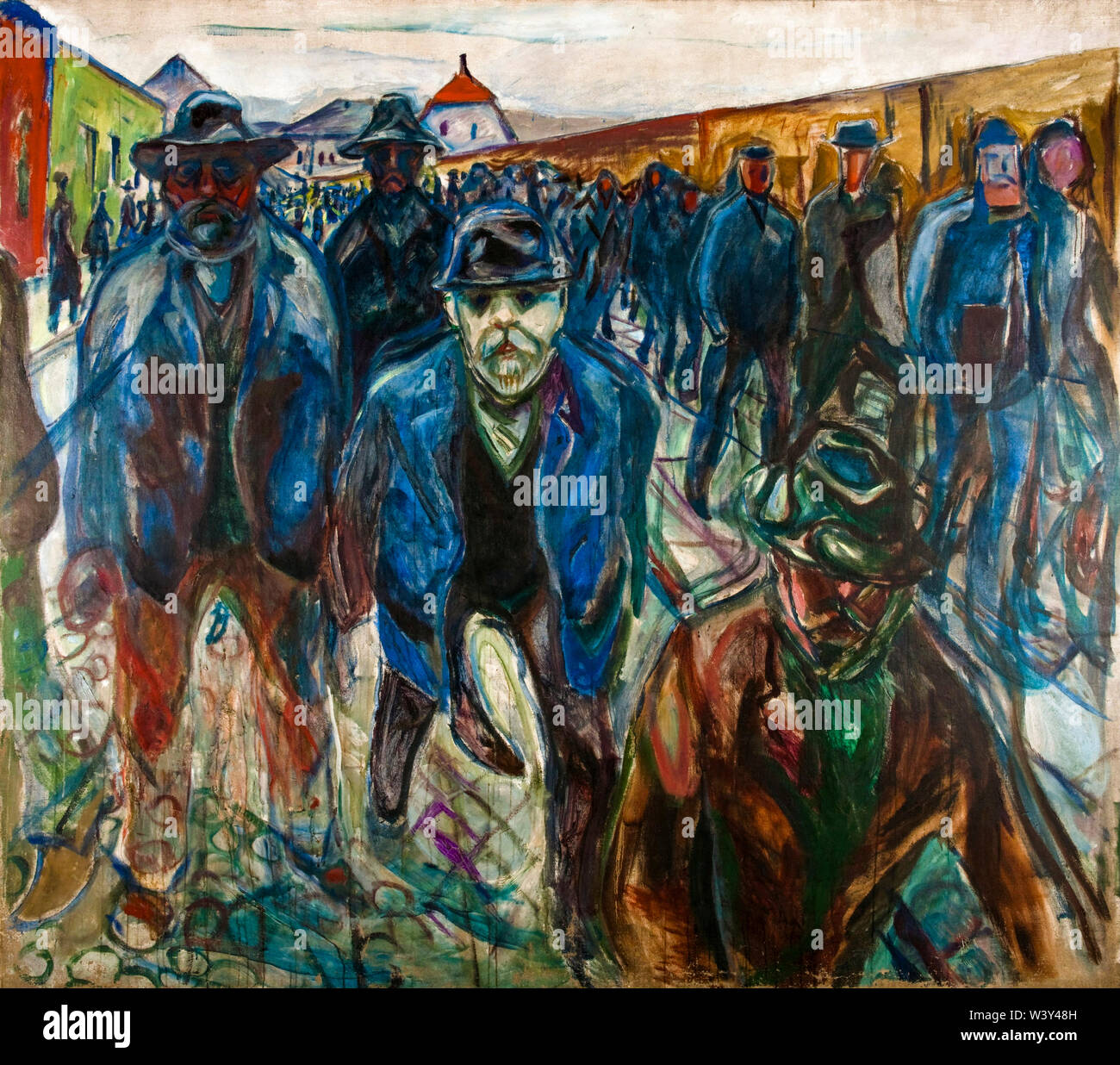 Edvard Munch, Arbeiter auf dem Weg nach Hause, Malerei